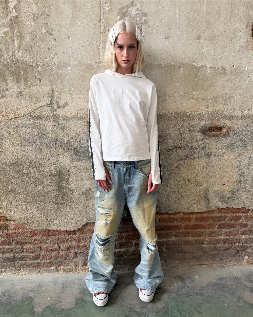 GEAR-LINK HOODIE LONGSLEEVE OFF-WHITE - Cold Culture #woman