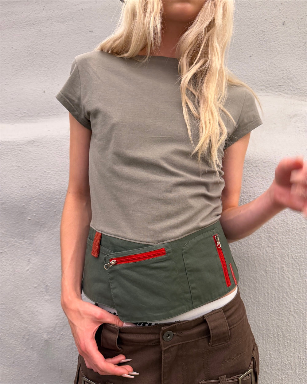INTERFACE BABY TEE WOMAN MILITARY GREEN - Cold Culture #woman