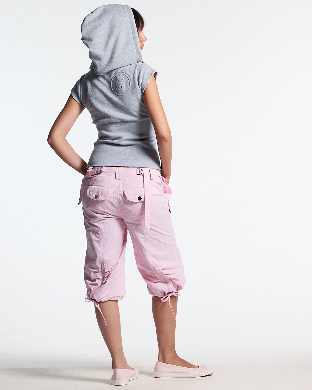 HOODED BABY ZIP TEE HEATHER GREY