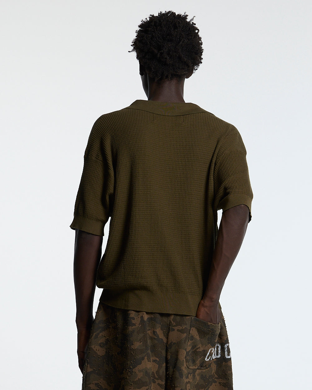 SPARROW KNIT POLO GREEN