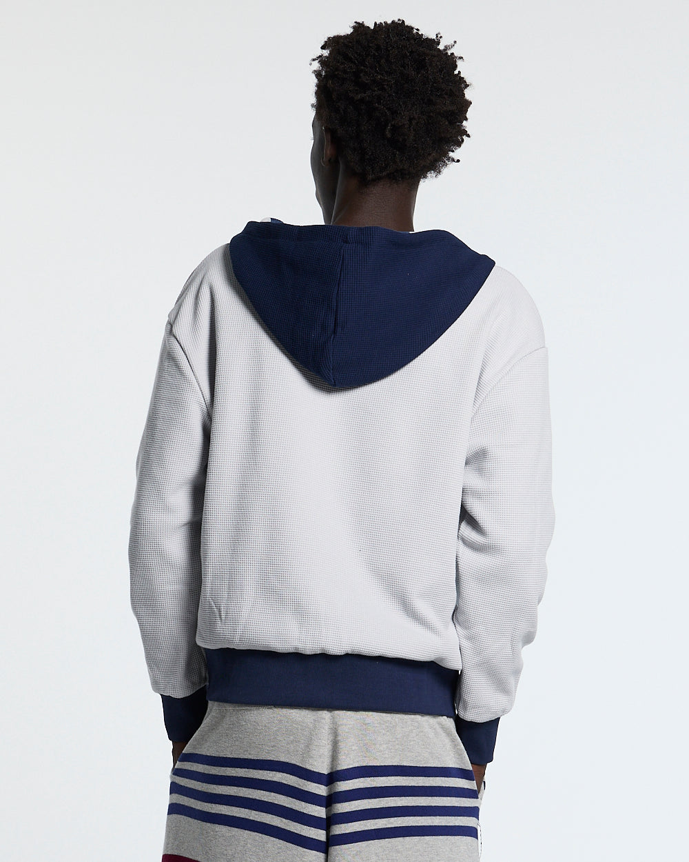 UNTRUE WAFFLE REVERSIBLE ZIP HOODIE BLUE