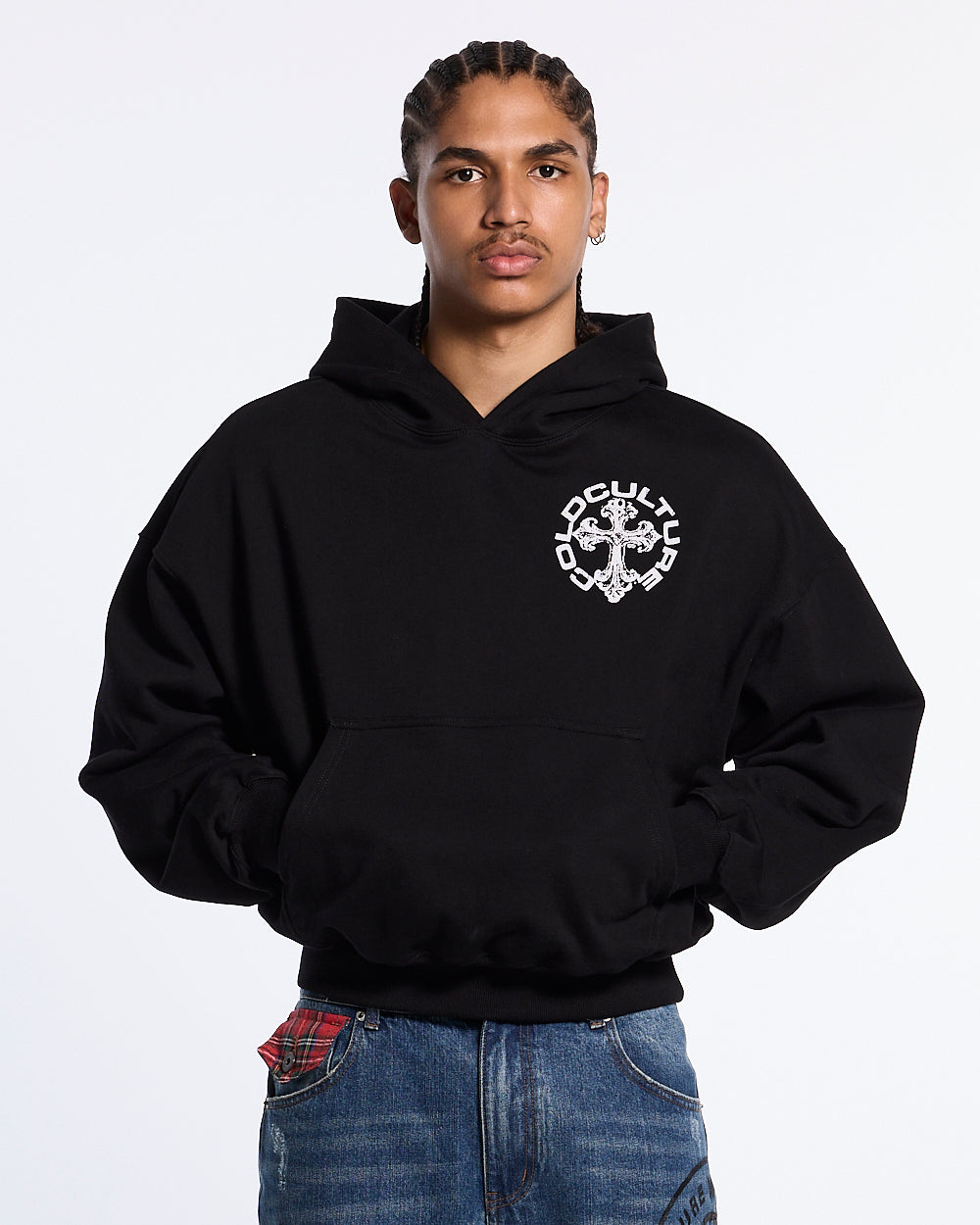DISCHARGE HOODIE BLACK
