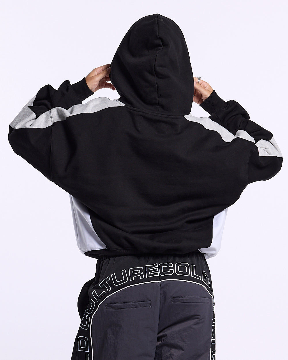 SPEED SPOKE HOODIE BLACK AND HEATHER GREY - Cold Culture #woman