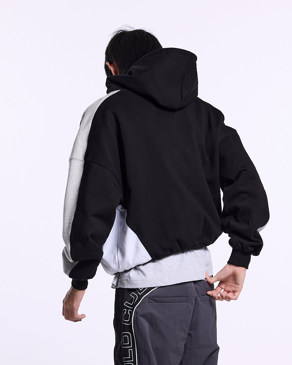 SPEED SPOKE HOODIE BLACK AND HEATHER GREY - Cold Culture #man