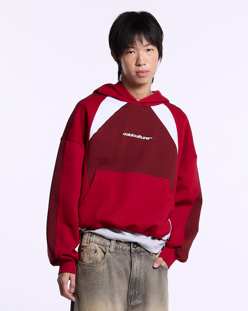 SPEED SPOKE HOODIE RED AND BURGUNDY - Cold Culture #man