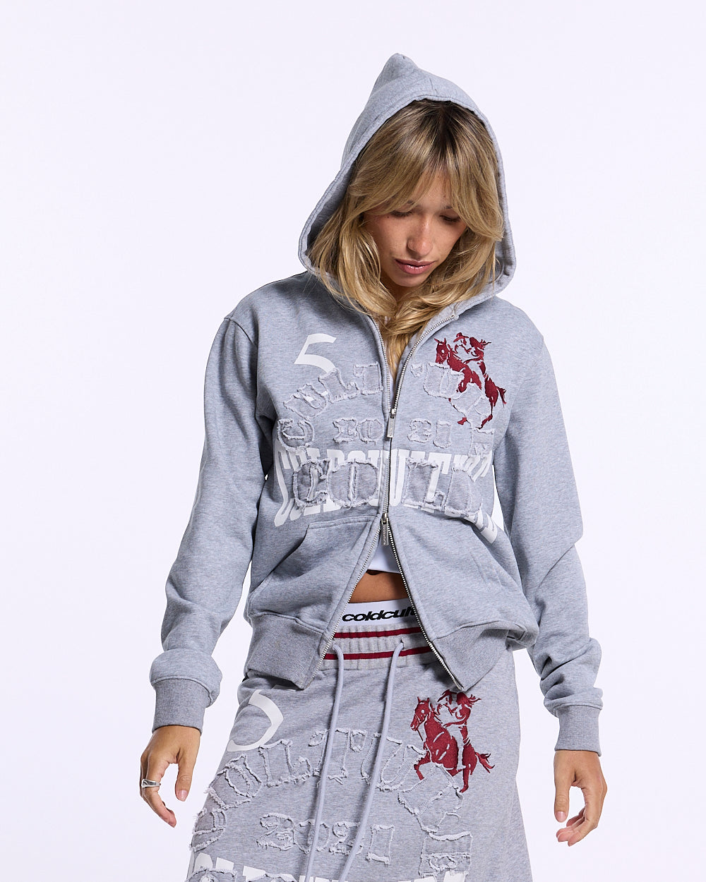 SWING ZIP HOODIE HEATHER GREY