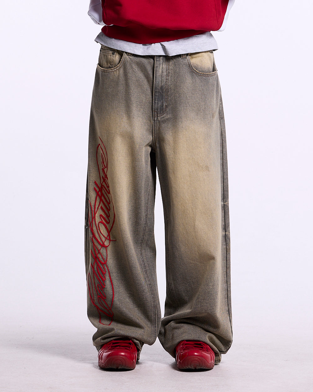 WIBBLE SCRIPT V3 PANTS BROWN WASH