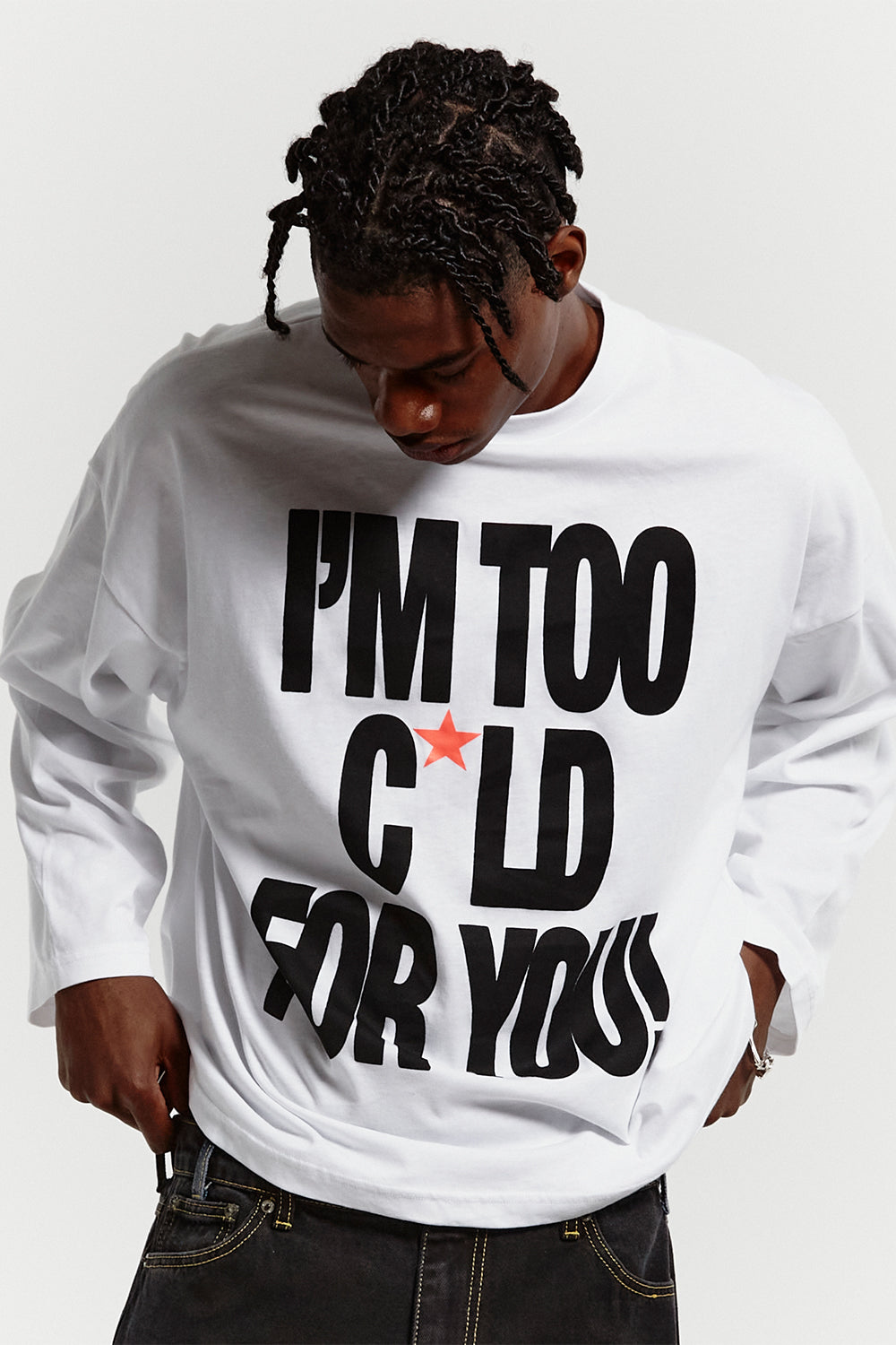 IM TOO COLD LONGSLEEVE TEE WHITE