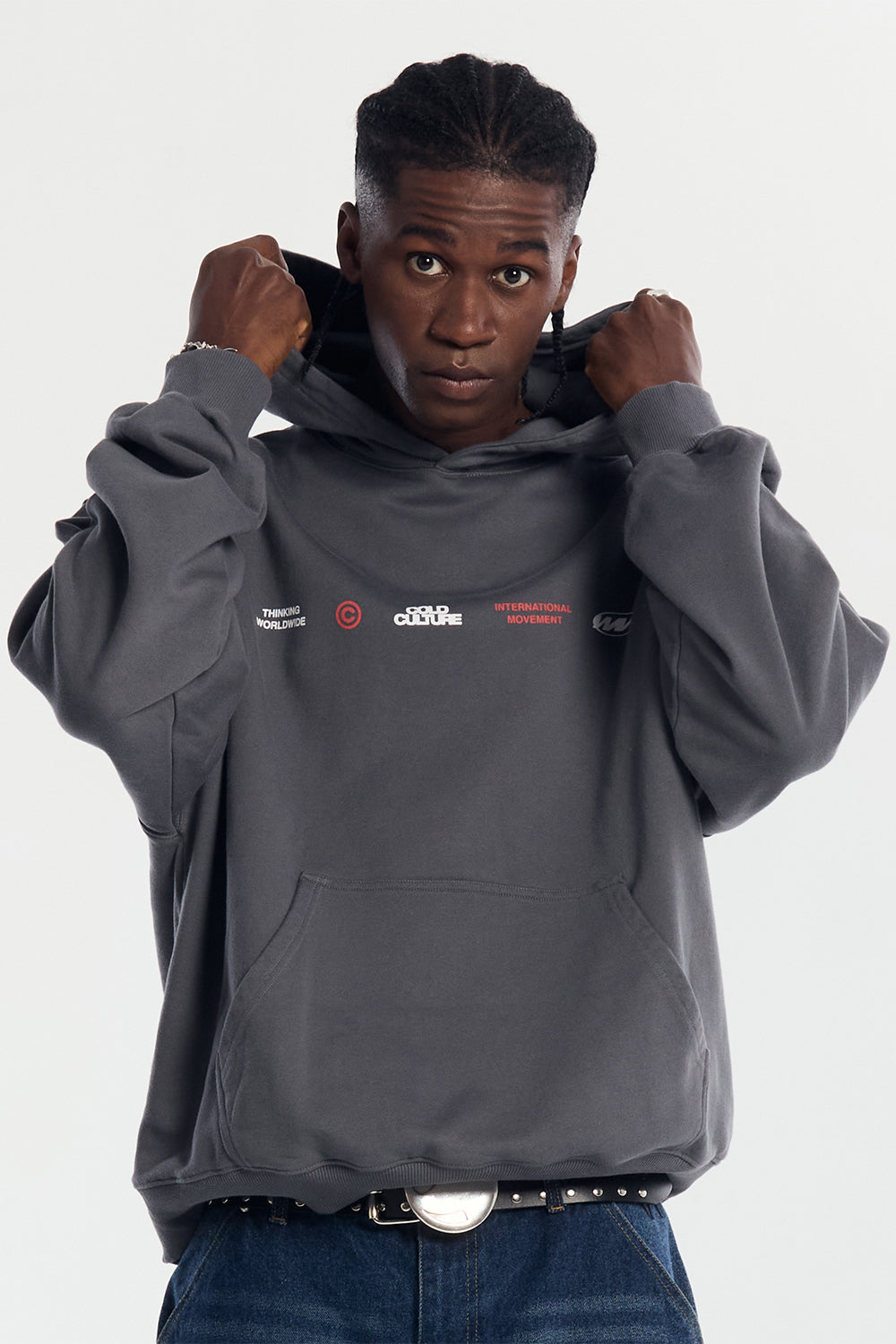 WORLDWIDE CIRCLE HOODIE DARK GREY