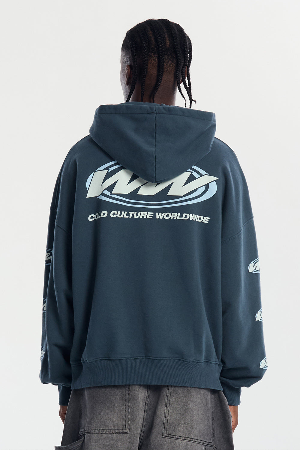 WORLDWIDE CIRCLE HOODIE SLATE BLUE