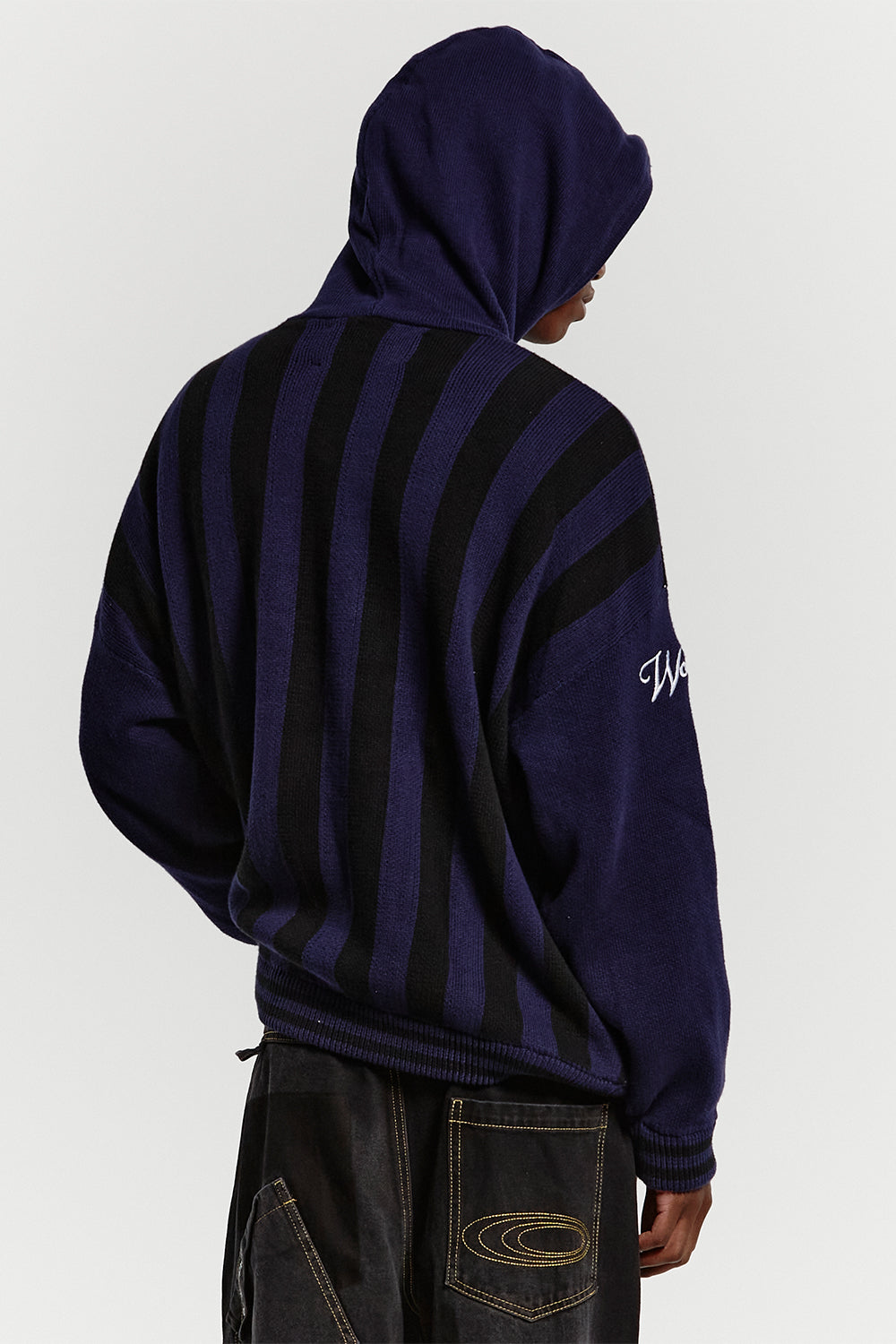 STRUCTURE KNIT HOODIE MIDNIGHT BLUE