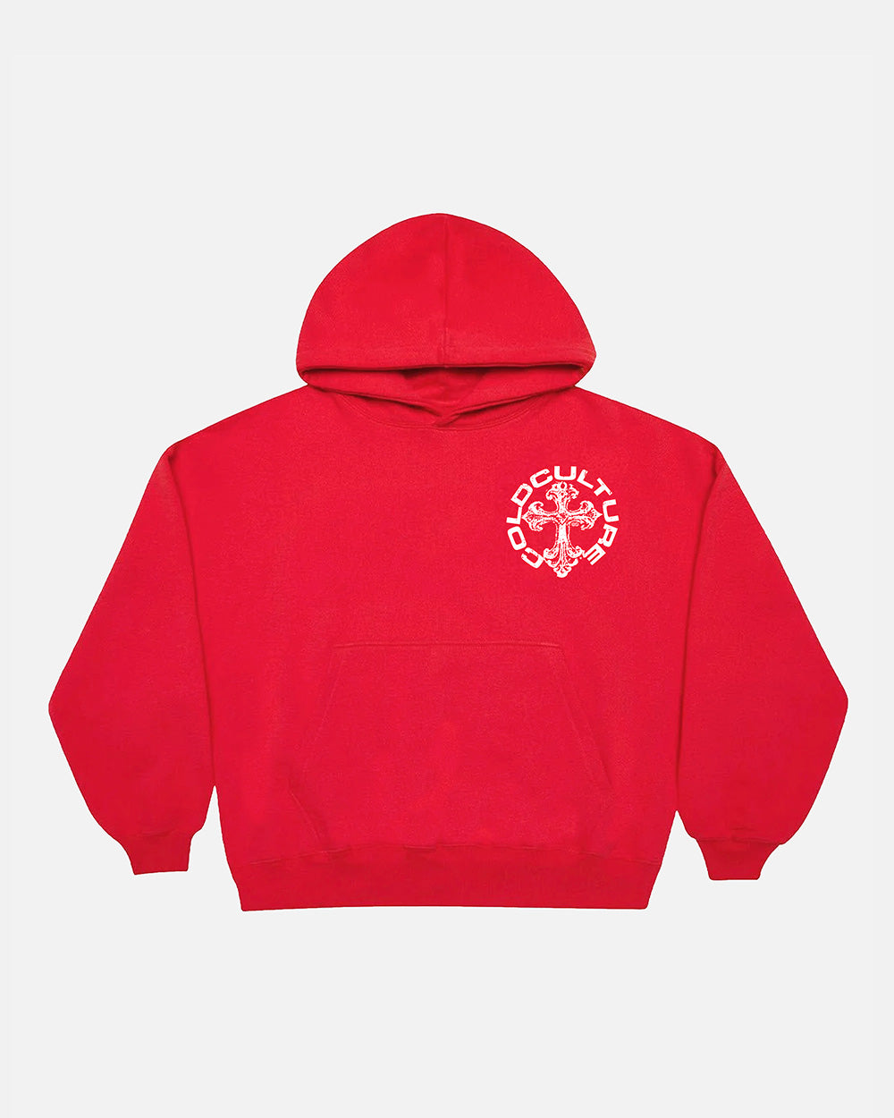 DISCHARGE HOODIE RED - Cold Culture #packshot