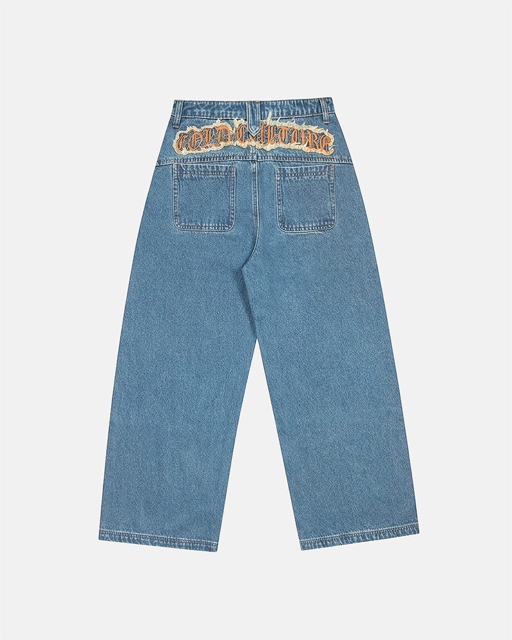 DISTRESS CURVED LOOSE PANTS BLUE - Cold Culture #packshot