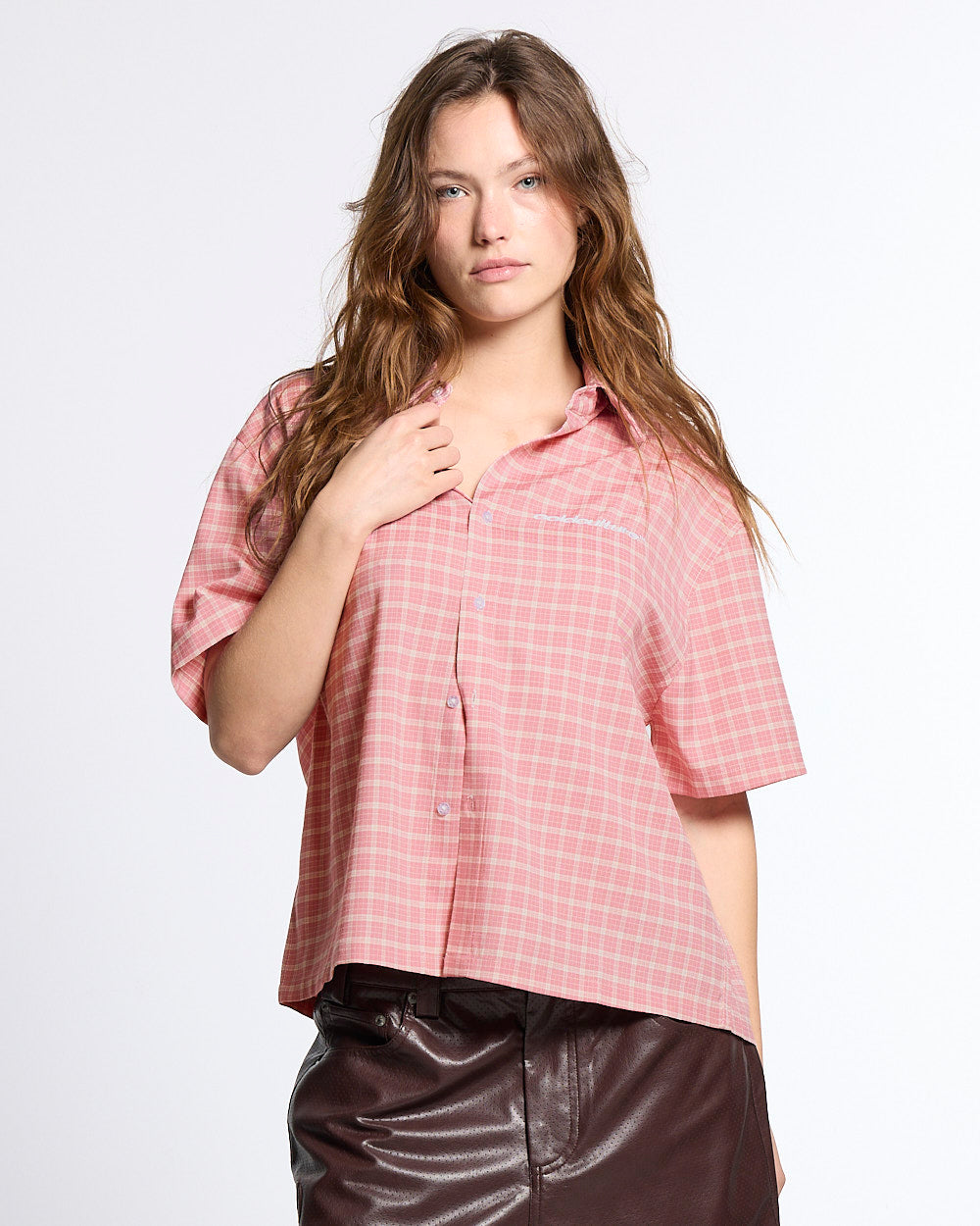 TARTAN SCRIPT SHIRT PINK - Cold Culture #woman
