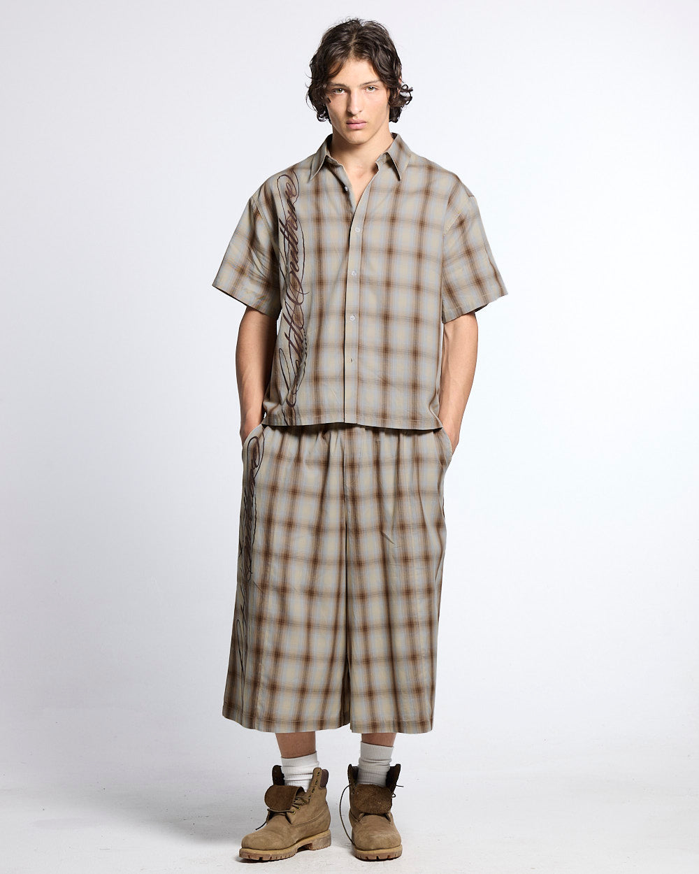 OFFICE SCRIPT SHIRT BEIGE
