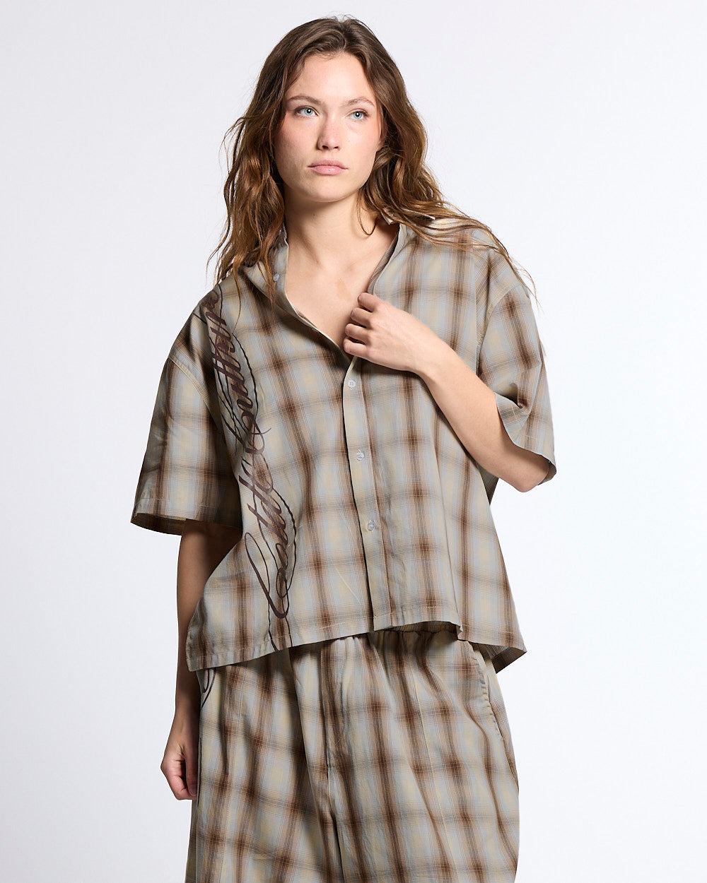 OFFICE SCRIPT SHIRT BEIGE - Cold Culture #woman
