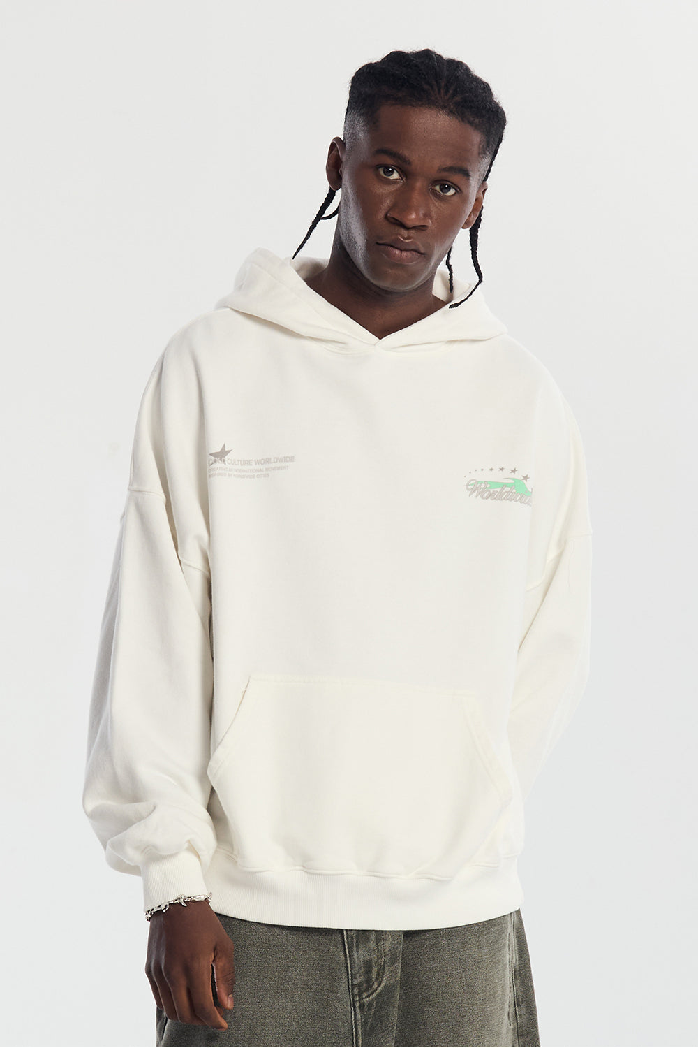 FLAME STARS HOODIE WHITE