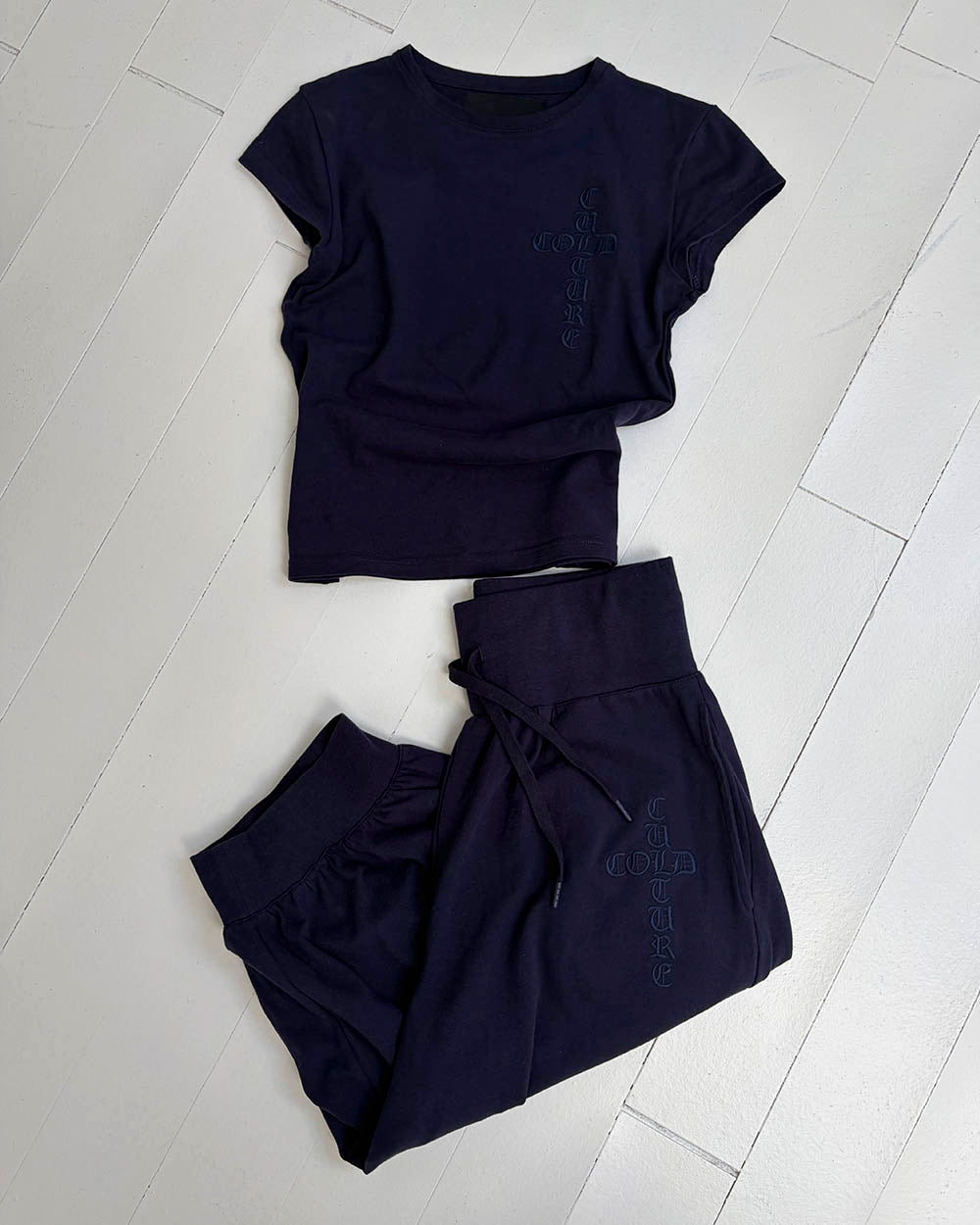 CROSSED BABY TEE WOMAN NAVY