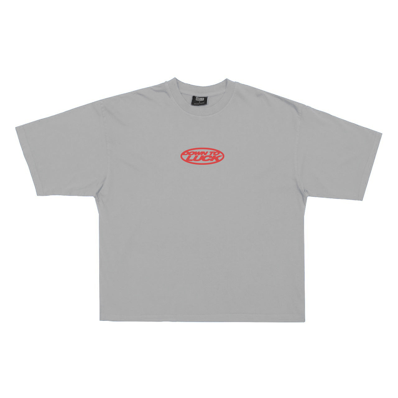 DOWN TO LUCK TEE PALE GREY
