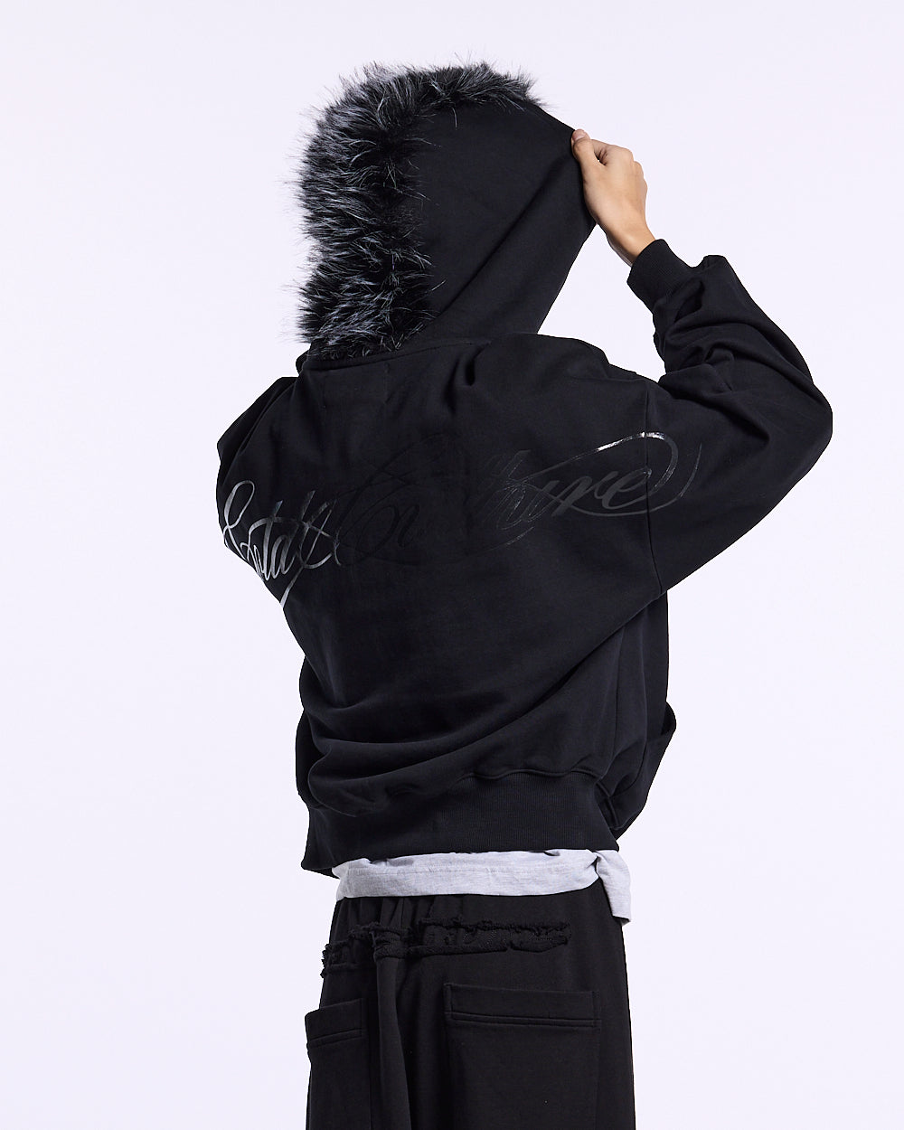 HAIRY HOODIE BLACK