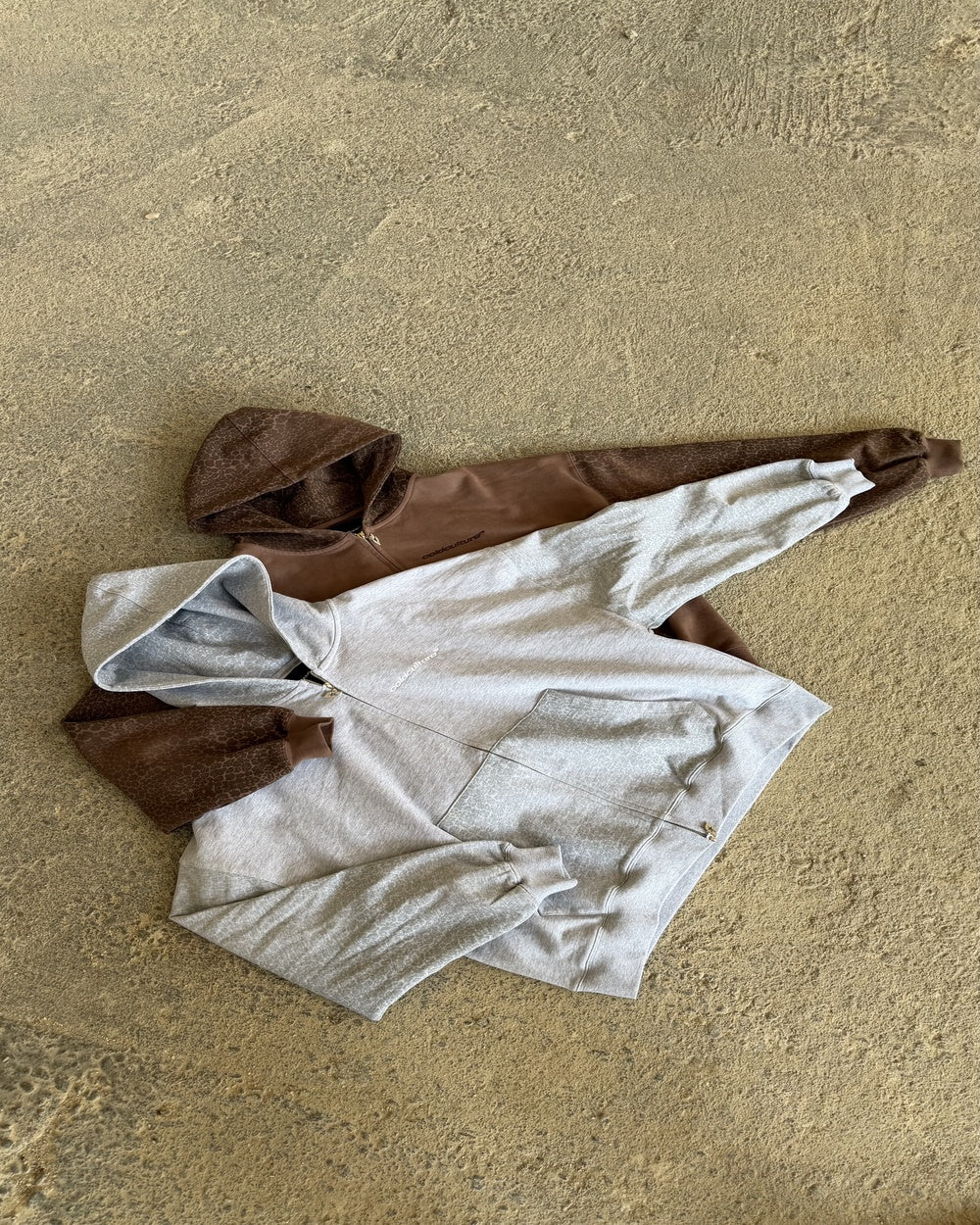 STRIPE ZIP HOODIE HEATHER GREY