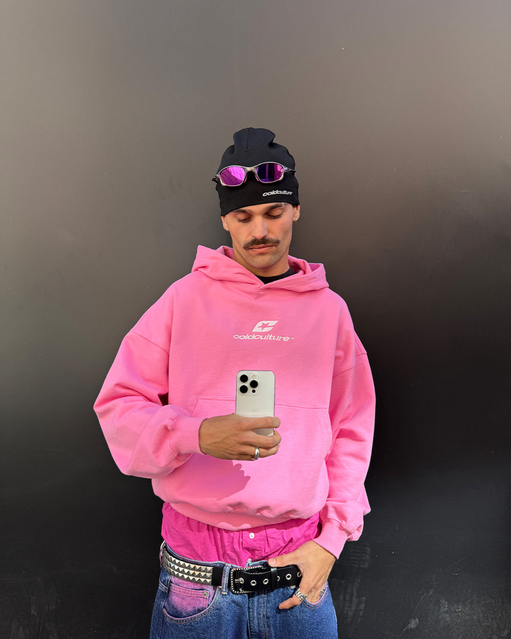 CURVED HOODIE PINK