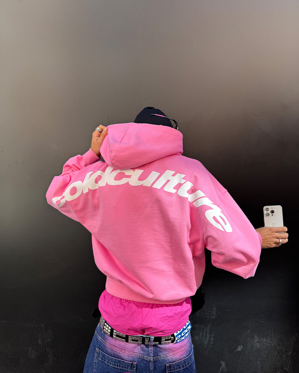 CURVED HOODIE PINK