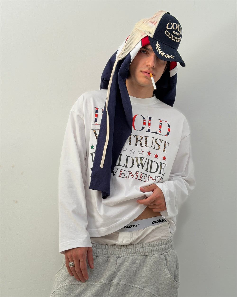 WORLDWIDE LONGSLEEVE WHITE - Cold Culture