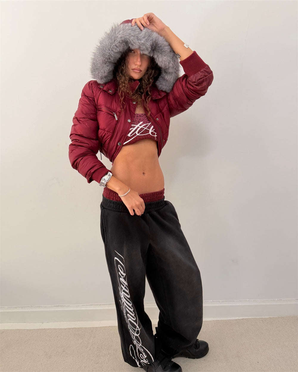 SLOPE PUFFER BURGUNDY - Cold Culture