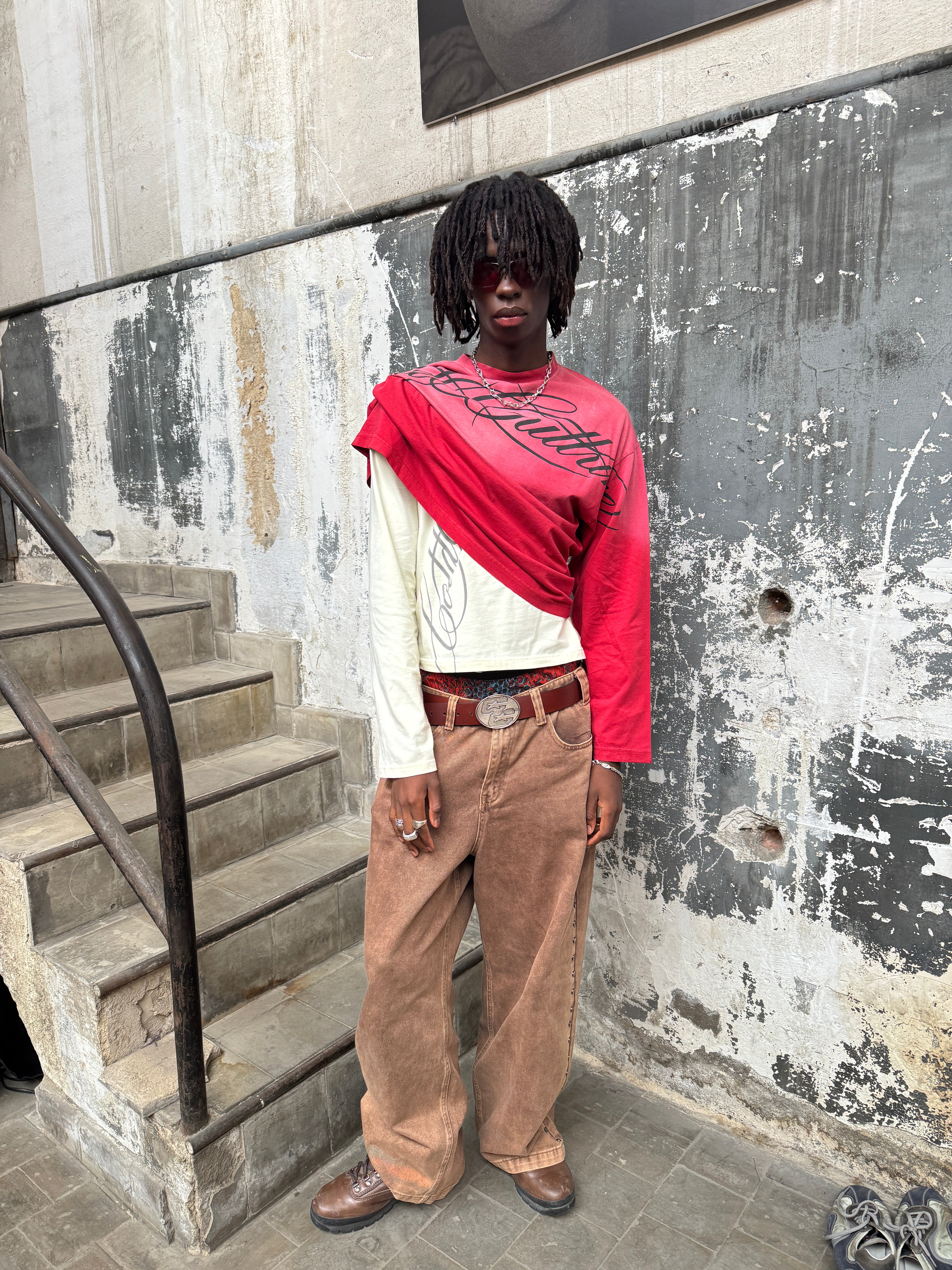 CROSSED SCRIPT LONGSLEEVE RED