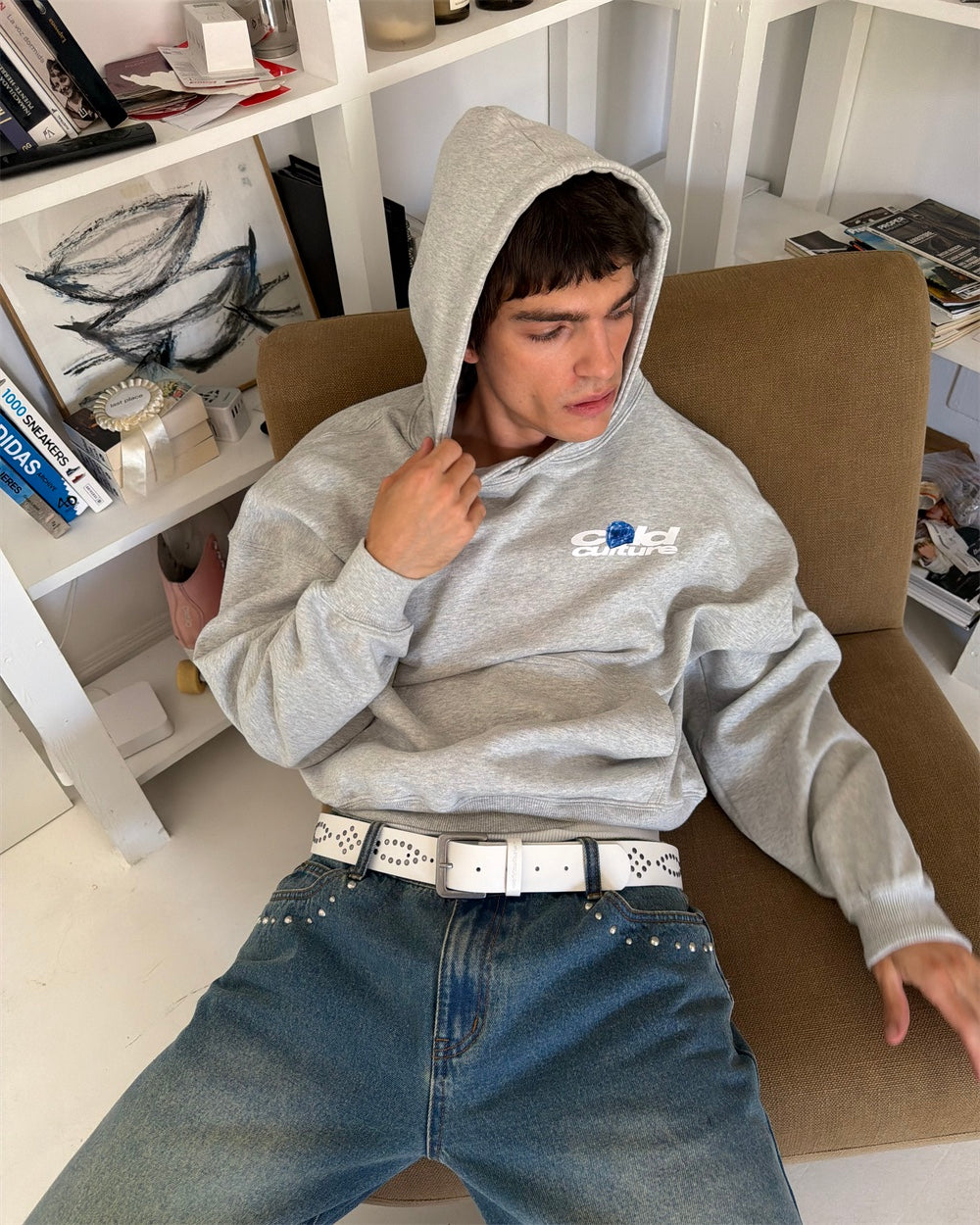 VALENTINO HOODIE HEATHER GREY - Cold Culture