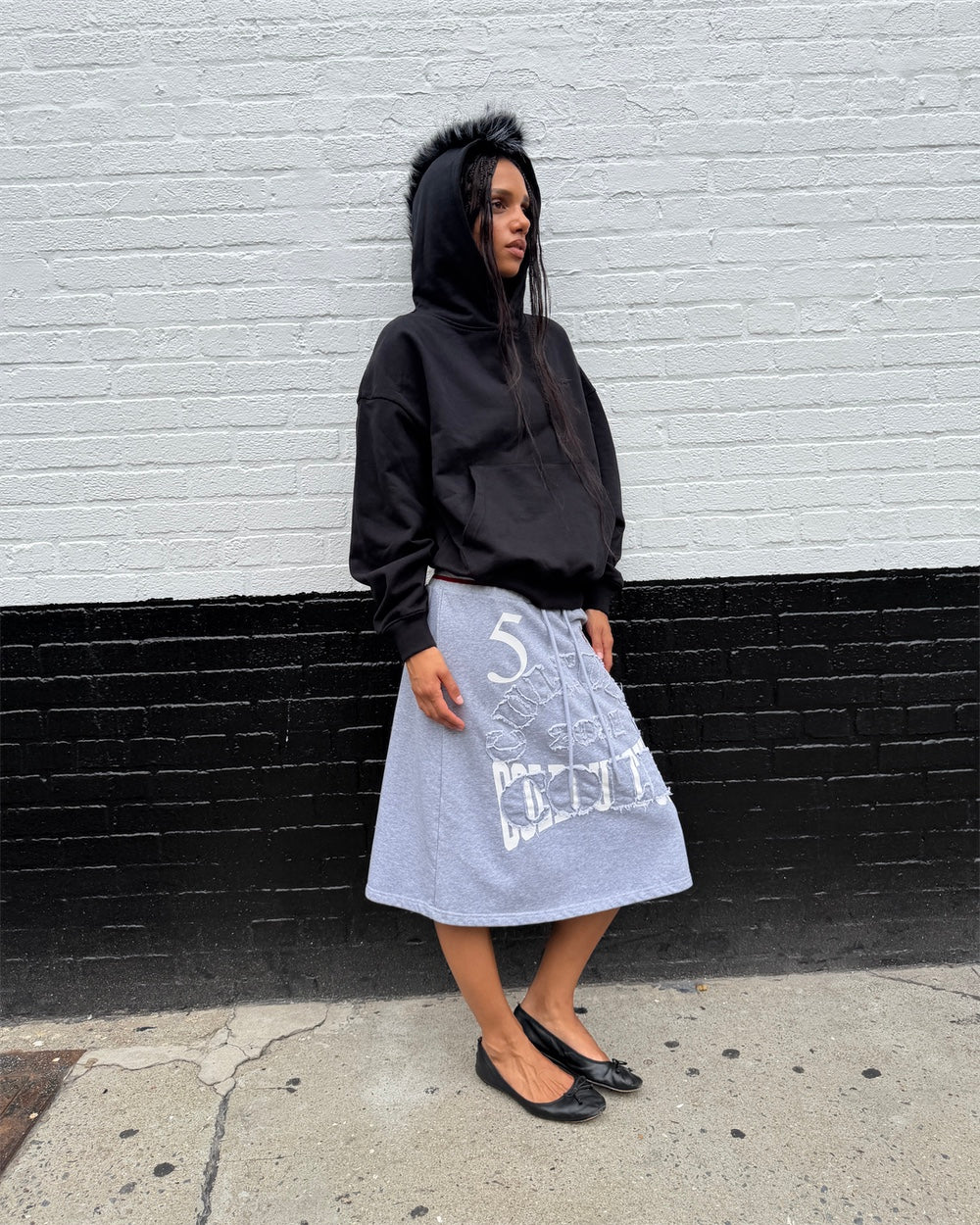 SWING SKIRT HEATHER GREY