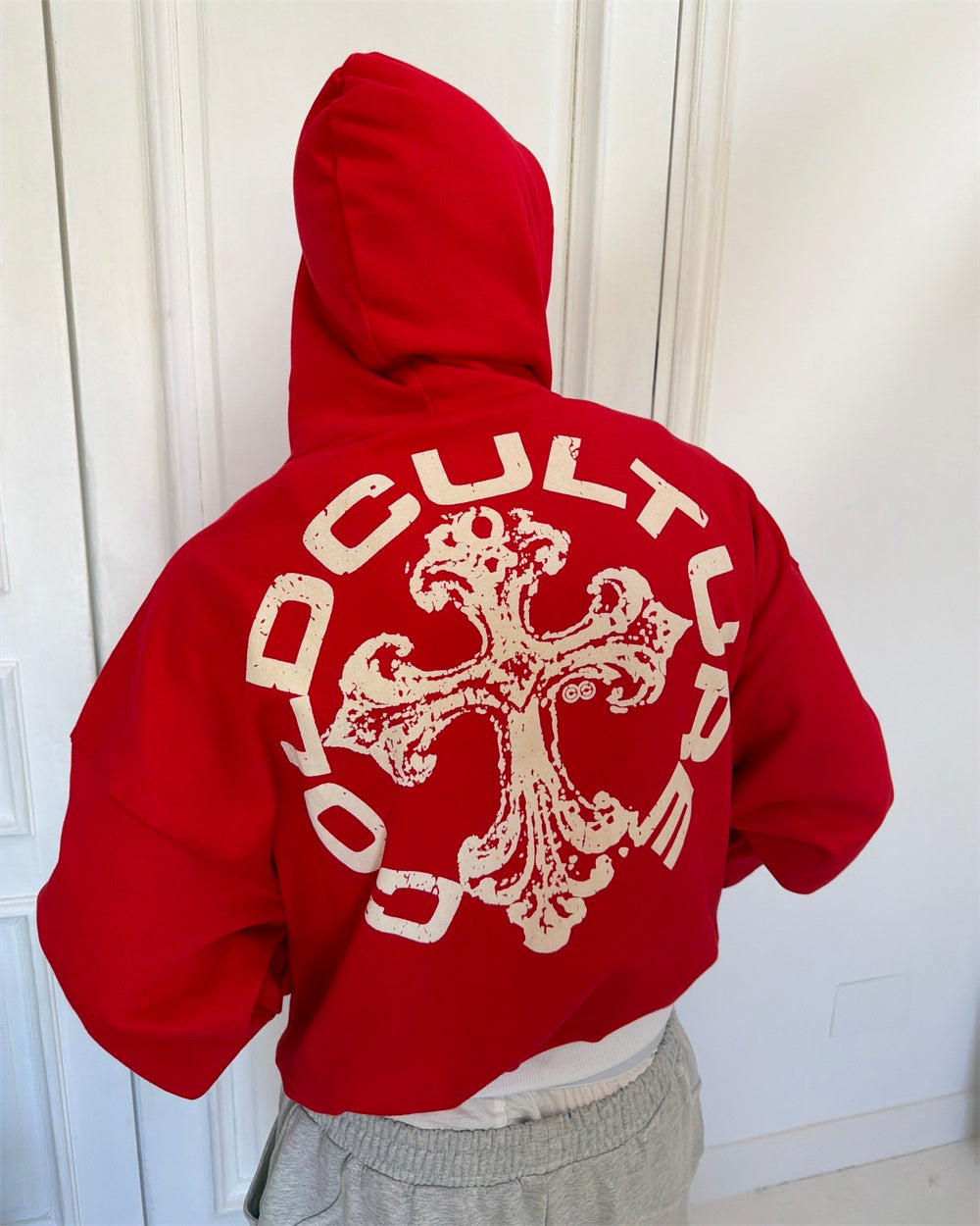 DISCHARGE HOODIE RED - Cold Culture