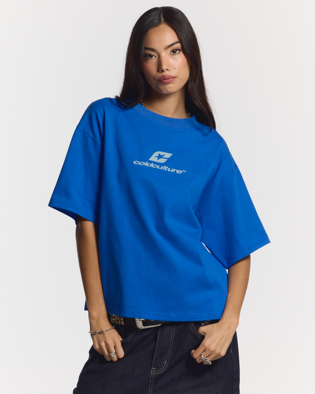 CURVED TEE BLUE