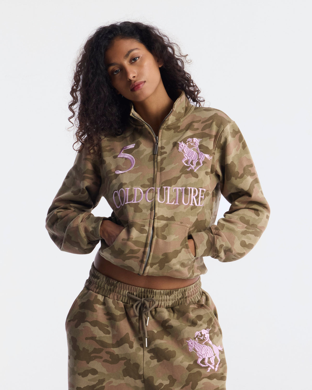 CAMO CLUB ZIP HOODIE CAMO - Cold Culture #woman