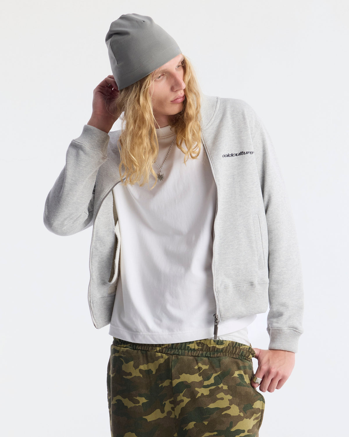 FIVE ZIP JACKET HEATHER GREY