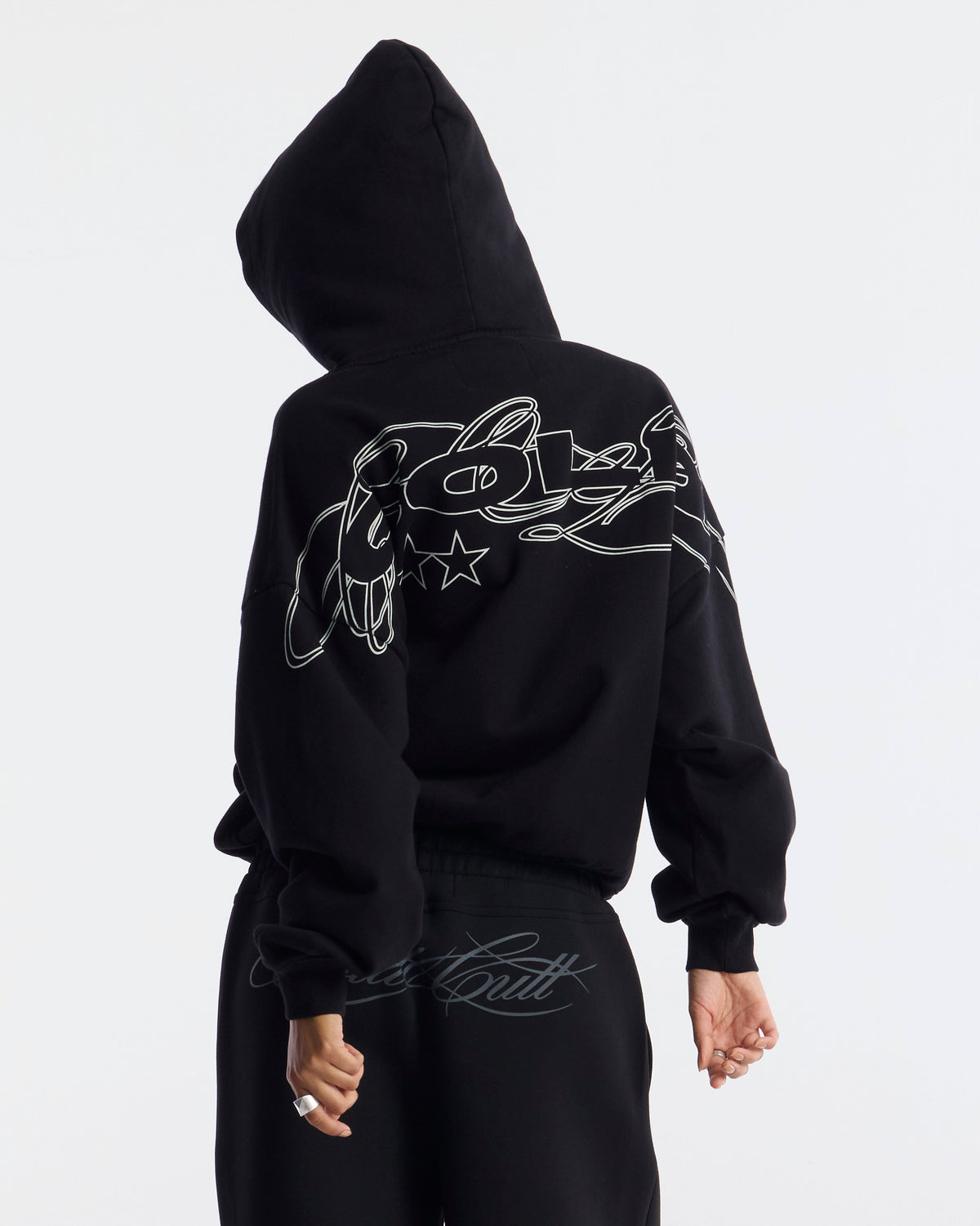 WILD LEOPARD HOODIE BLACK