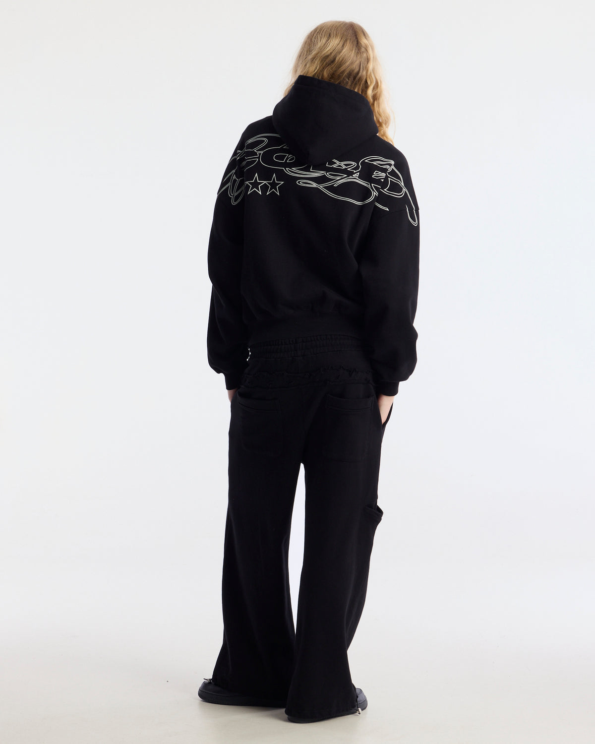 DISTRESS SWEATPANTS BLACK