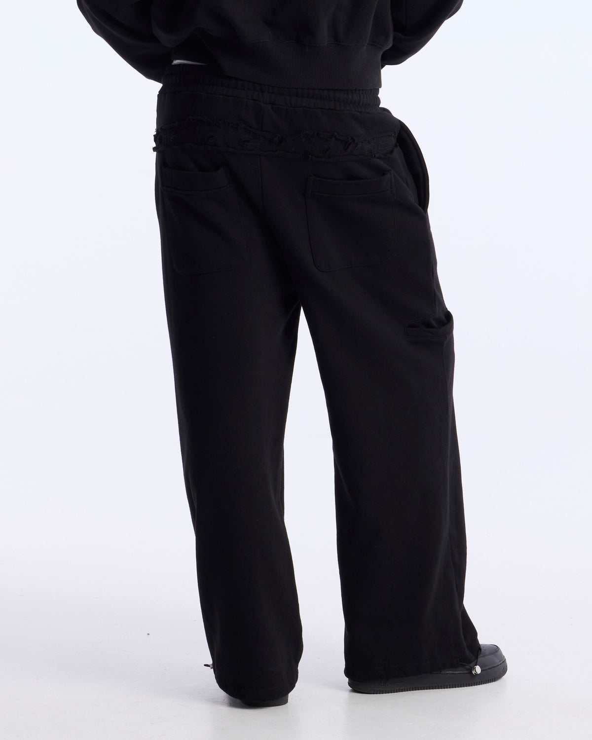 DISTRESS SWEATPANTS BLACK