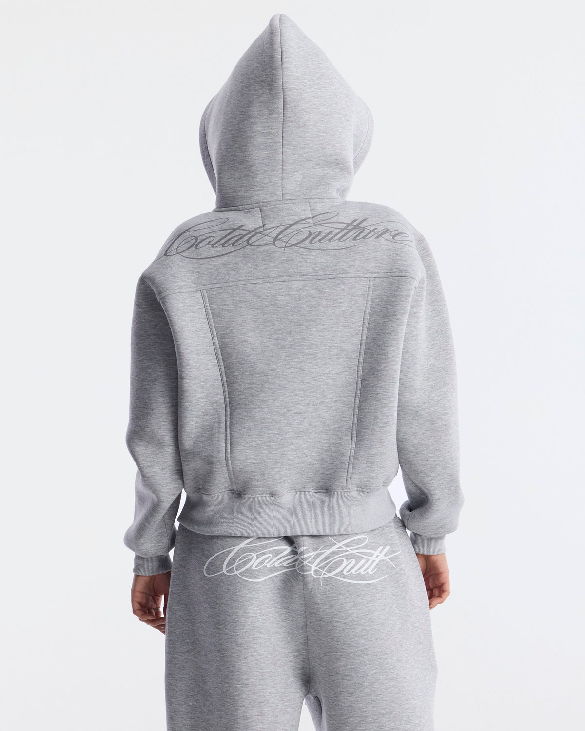 CURVE ZIP HOODIE HEATHER GREY