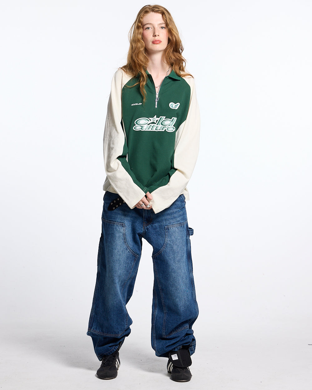 EXTREME POLO LONGSLEEVE GREEN AND BEIGE