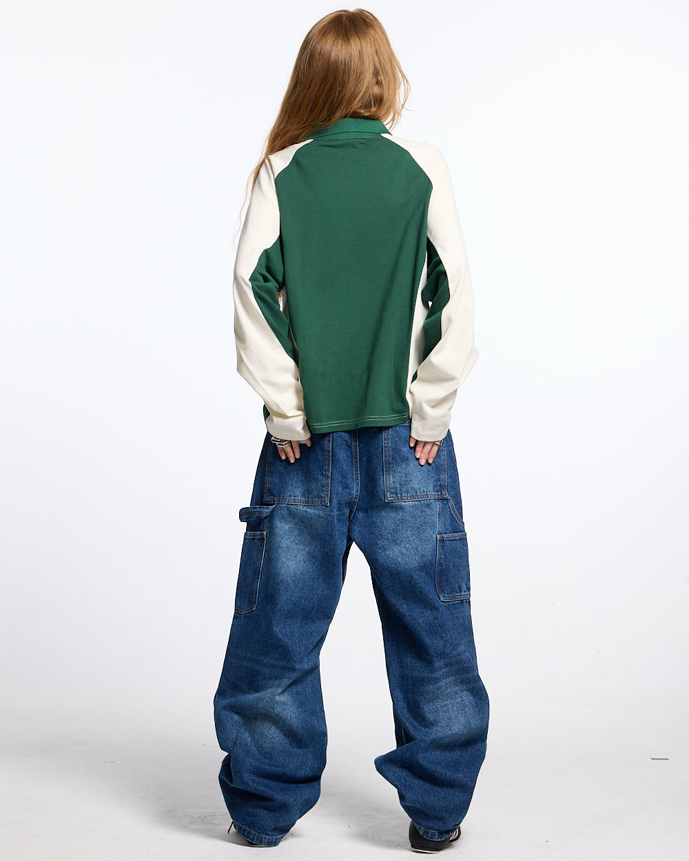 EXTREME POLO LONGSLEEVE GREEN AND BEIGE