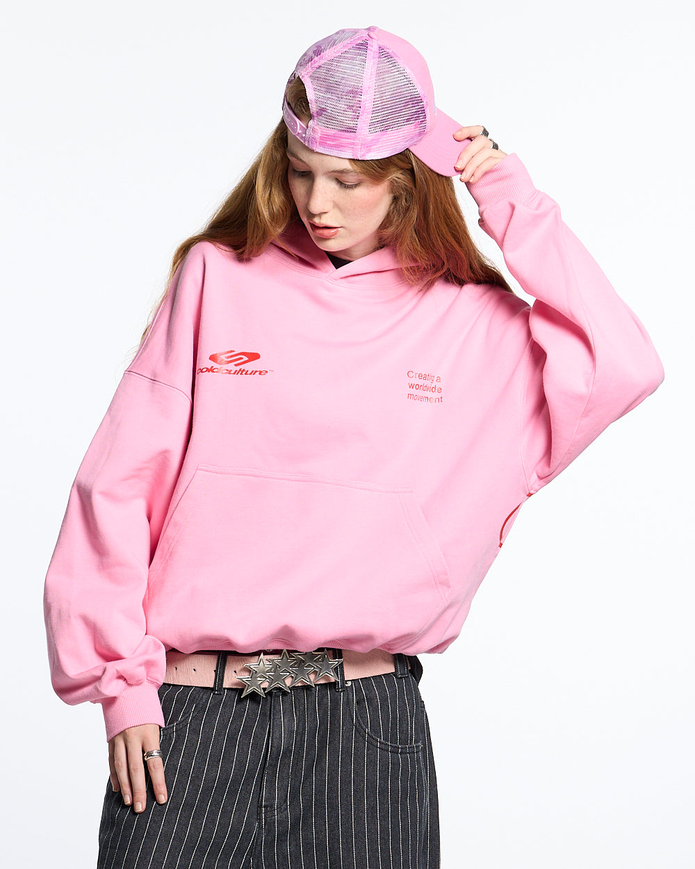 DEFENSE HOODIE PINK & RED