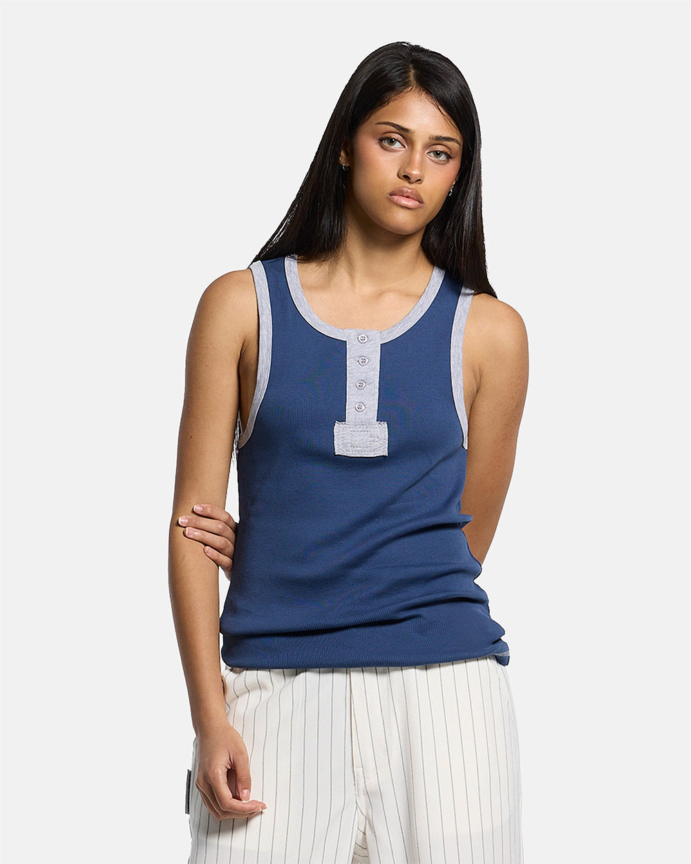 ALWAYS MOVING TANK TOP NAVY