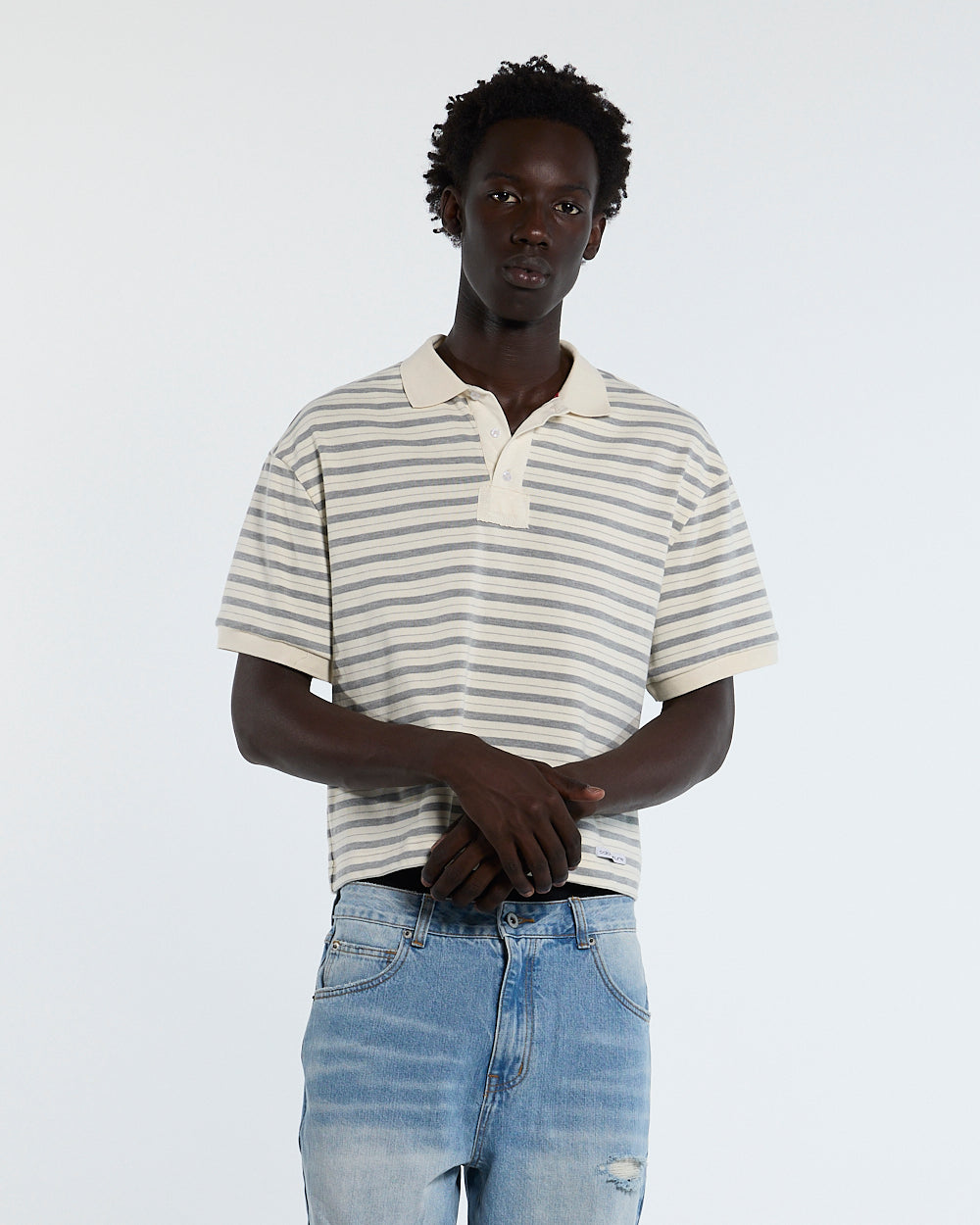 COURT FIELD KNIT POLO GREY
