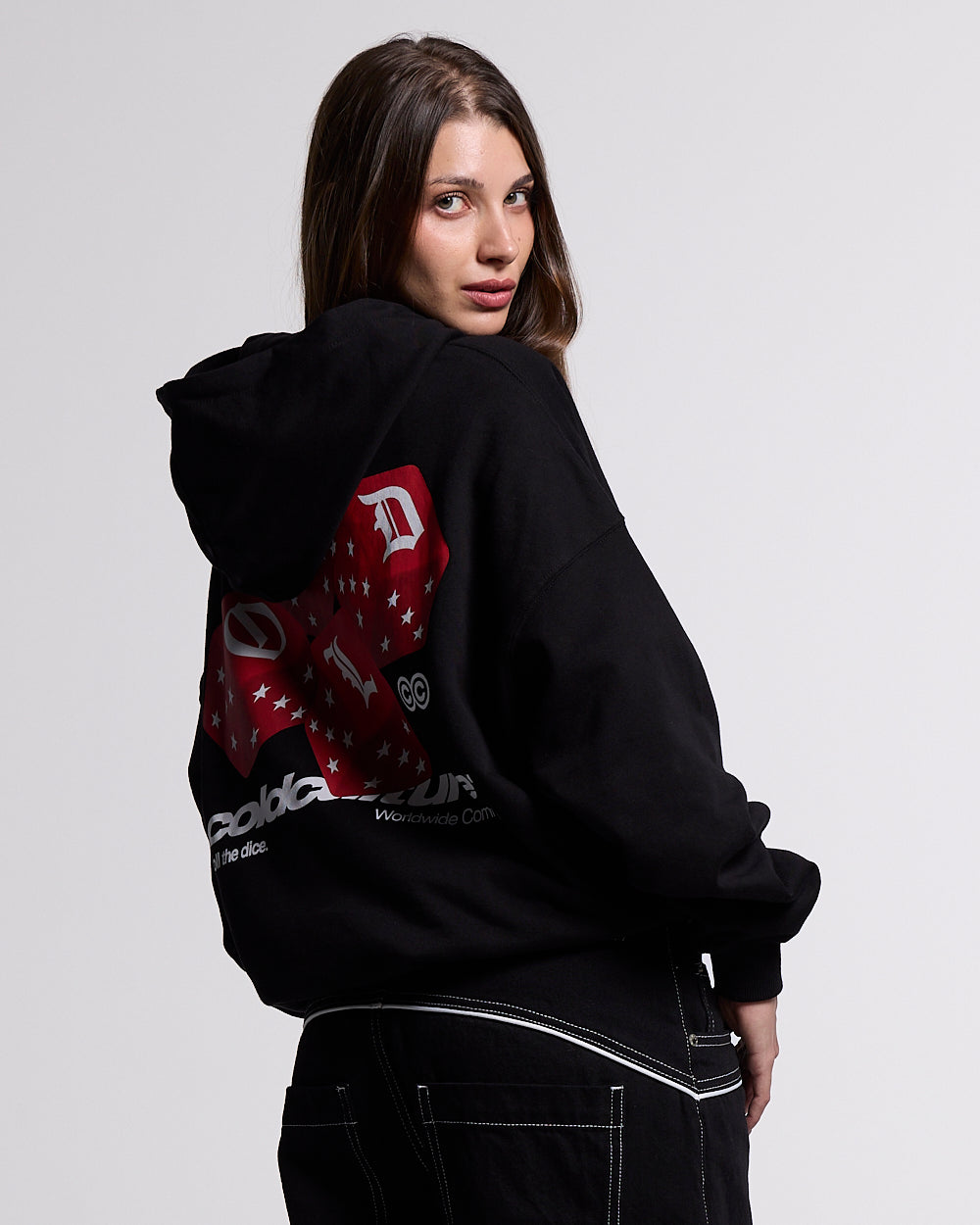ROLL THE DICE HOODIE BLACK