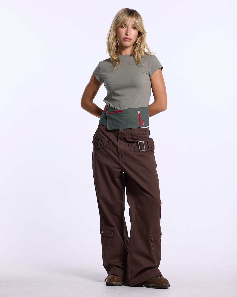 INTERFACE BABY TEE WOMAN MILITARY GREEN - Cold Culture #woman