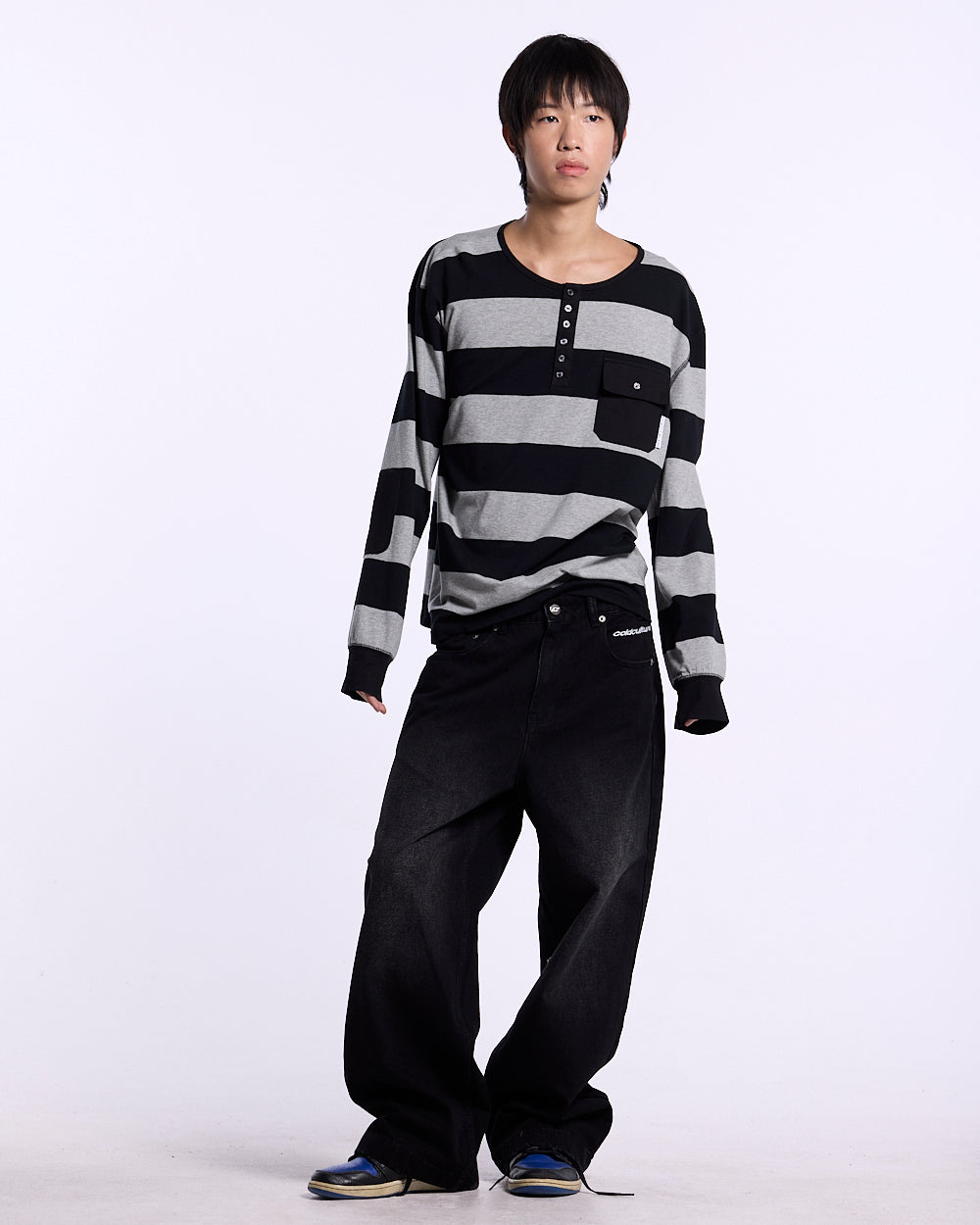 DOCKSIDE TEE GREY STRIPES