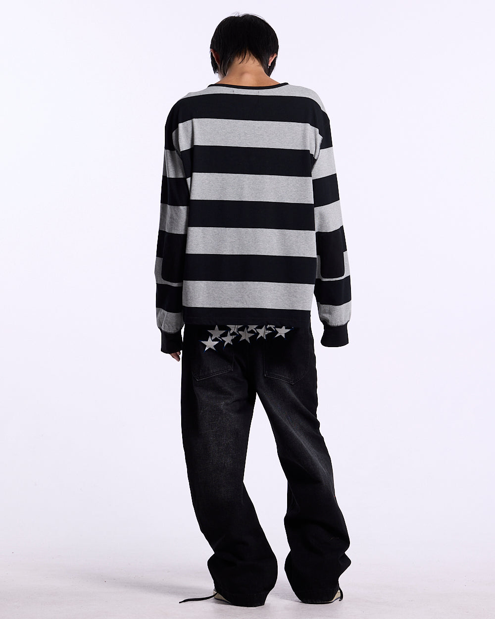 DOCKSIDE TEE GREY STRIPES