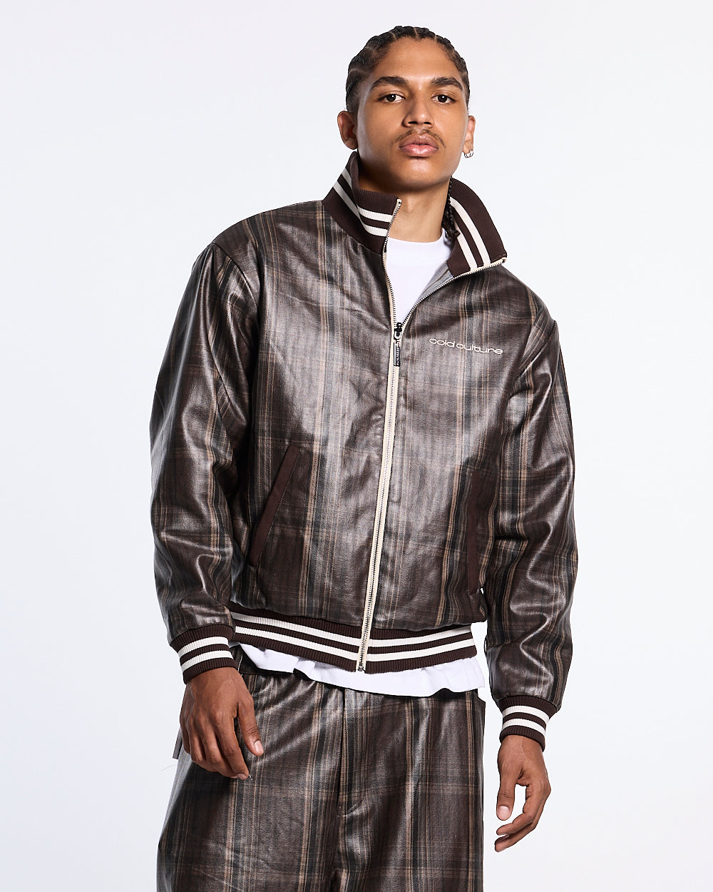 CLUB ZIP UP BROWN